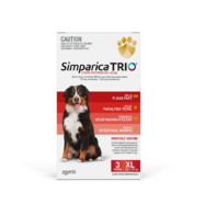 Simparica Trio 3 pack for dogs 40.1-60kg - Flea, Tick and Worming Treatment *RED*
