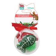 Kitty Play CHRISTMAS CAT TOY ORNAMENT 5 PACK