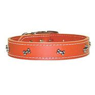 Bone Ornament Leather Collar 1"