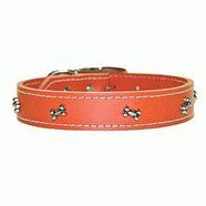 Bone Ornament Leather Collar 3/4 wide