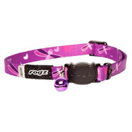 Rogz Kiddycat Safety Release Collar Purple Dragonfly Sml