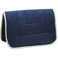 Terry Towel Saddle Pad Blue w/White Binding