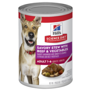 Hills Science Diet Savoury Stew Beef & Vegetables Canned Dog Food 363g x 12  