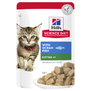 Hills Science Diet Feline Kitten with Ocean Fish Pouches 85g x 12 Healthy Development 