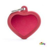Pet ID Hush Tag Heart Red