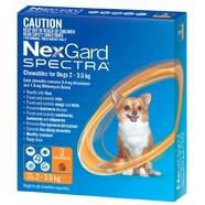 Nexgard Spectra for dogs 2 - 3.5 kg Orange 3 pack for Very Small dogs  