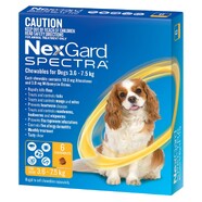 Nexgard Spectra for dogs 3.6- 7.5 kg Yellow 6 pack for Small dogs  - Current expiry date July 2025 