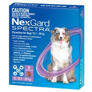 Nexgard Spectra for dogs 15-30kg 6 pack Purple for Large dogs - Current expiry date February 2025