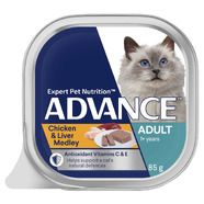 Advance Adult Chicken and Liver Medley wet cat food 7 x 85g Pouches