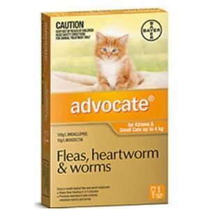 Advocate Small Cat SINGLE Dose Pack Orange for cats under 4kg