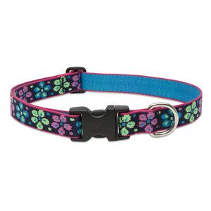 Lupine 12-20 Large Dog Collar Flower Power 1 inch thick, Adjustable 12-20 inches