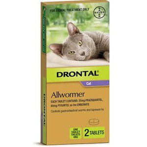 Drontal Cat 4kg Ellipsoid Worming Tablets x 2
