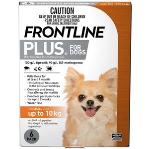 Frontline Plus Small Dog 12 pk - Up to 10kg