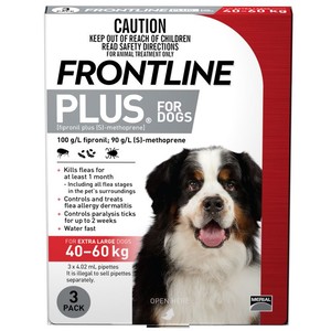 Frontline Plus Extra Large Dog 3pk - 40-60kg