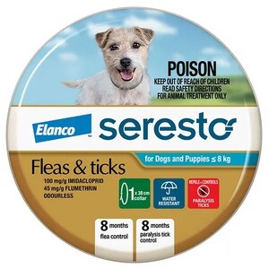 Seresto Flea and Tick collar for Small Dogs and Puppies up to 8kg
