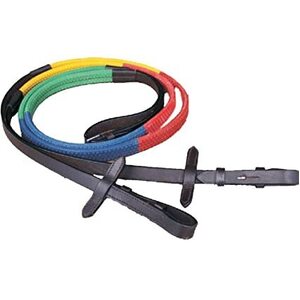 Training Reins with Different coloured sections Black