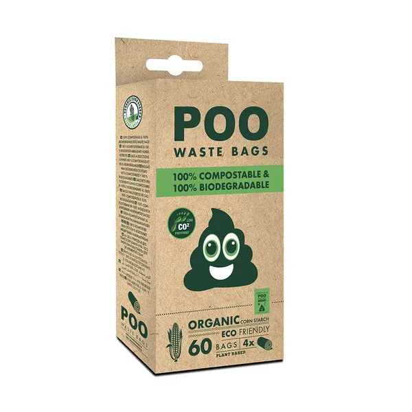 M-Pets POO 100% Compostable Biodegradable Dog Waste Bags 60 Pack