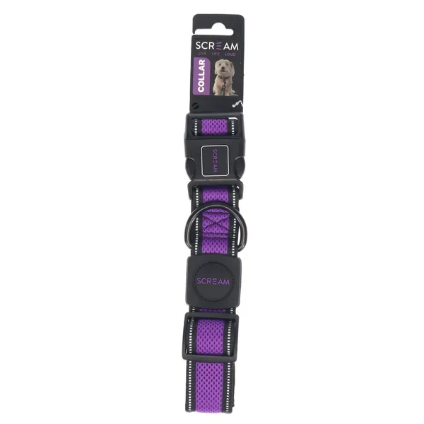 CLEARANCE | Scream Reflective Adjustable Dog Collar Loud Purple XL 3.8 x 48-76cm