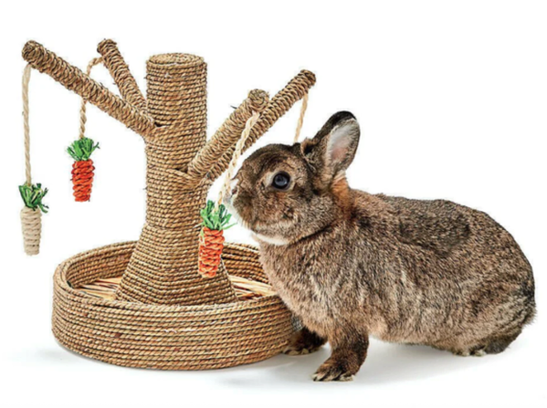 Rosewood Bunny Fun Tree Chew and Scratch Toy for Small Animals