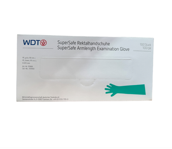 CLEARANCE | SuperSafe Arm Length Examination Gloves Green 100 Pack