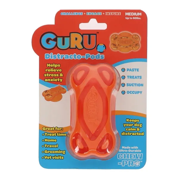 Guru Distracto-Pod Bone Medium Dog Toy 10.5 x 6.5 x 3.5cm