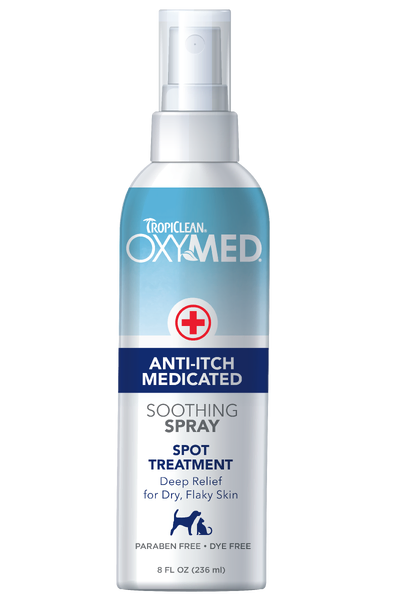 TropiClean OxyMed Sensitive Skin Anti-Itch Spray for Dogs and Cats 236ml