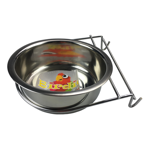 Birdie Stainless Steel Coop Cup with Hanger for Birds