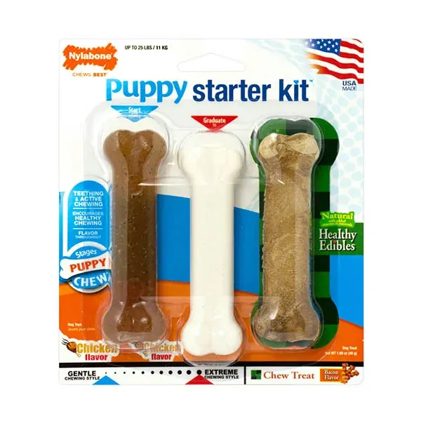 CLEARANCE | Nylabone Puppy Starter Kit Regular 3 Pack