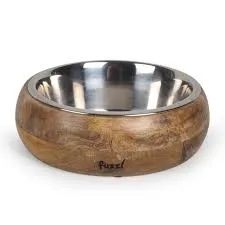 Fuzzl Wooden Belly Bowl for Dogs 24cm