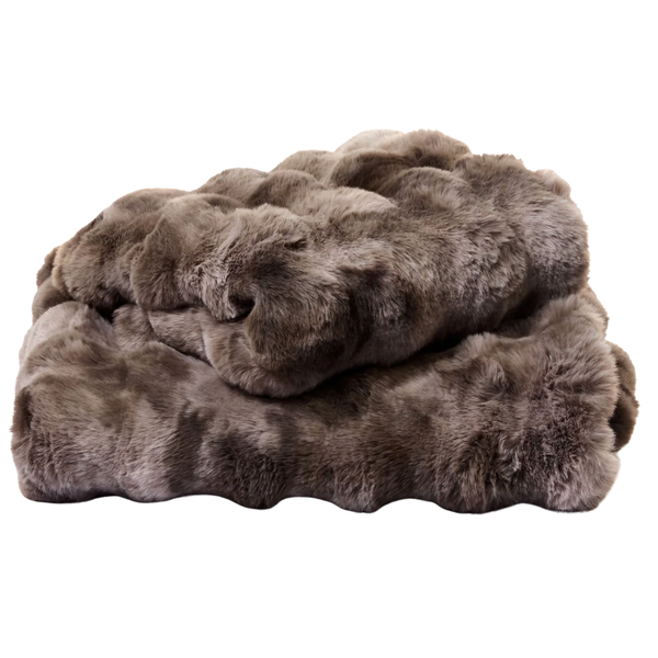 Snooza Luxe Bubble Fur Dog Blanket Pewter Green Small