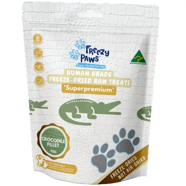 Freezy Paws Freeze Dried Crocodile Fillet Treats for Dogs and Cats 70g