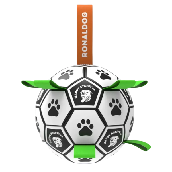 Happy Staffy Co Ronaldog Soccer Ball Interactive Dog Toy