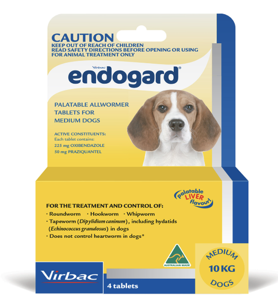 CLEARANCE |Endogard Allwormer for Medium Dogs 10kg 4pk BB SEP2026