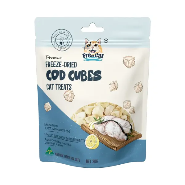 FreeCat Freeze Dried Cod Cubes Cat Treats 20g