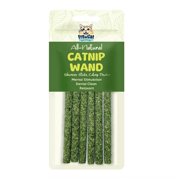 Freecat All Natural Catnip Wand for Cats 6 Pack