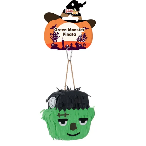 BeakJoy Green Monster Pinata Halloween Bird Toy