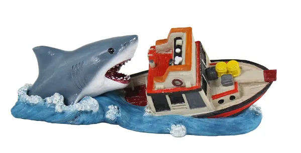 Penn-Plax Jaws Boat Attack Aquarium Ornament Small