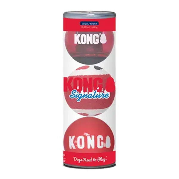 Kong Signature Balls Assorted Large Dog Toy 3 Pack