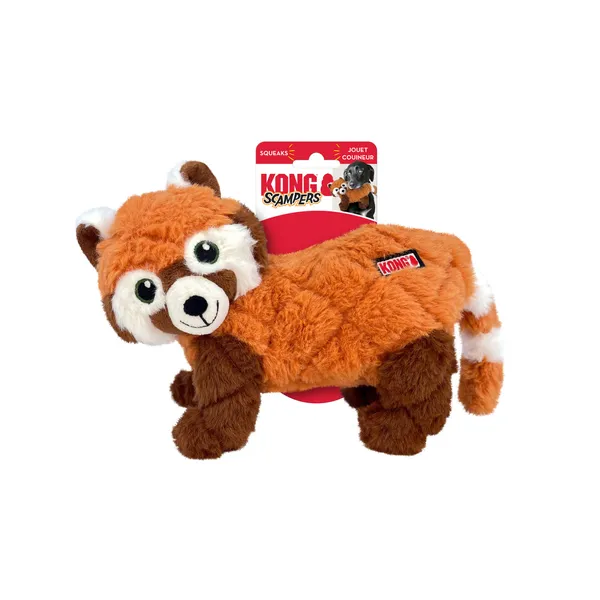 Kong Scampers Red Panda Medium Squeaky Plush Dog Toy