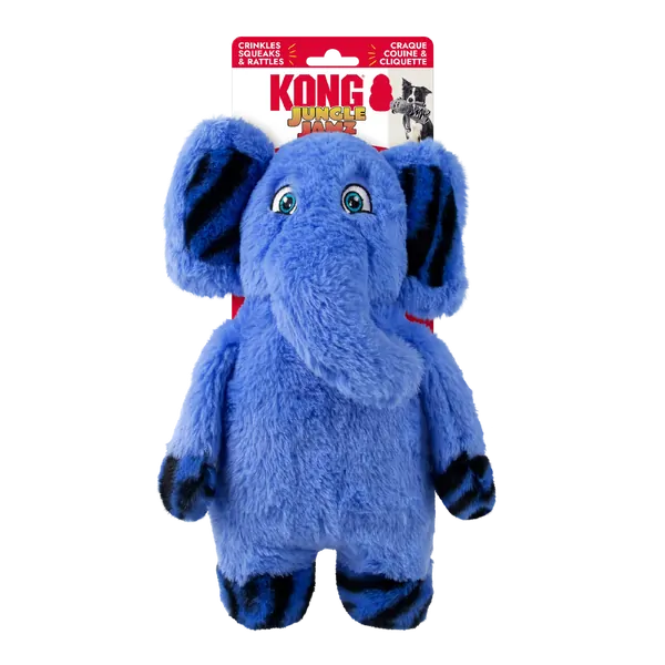 Kong Jungle Jamz Elephant Squeaky Plush Dog Toy