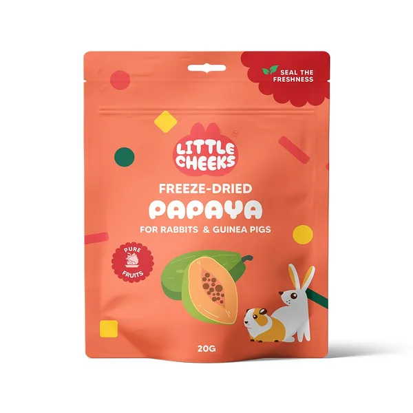 Little Cheeks Freeze Dried Papaya Treats for Rabbits and Guinea Pigs 20g