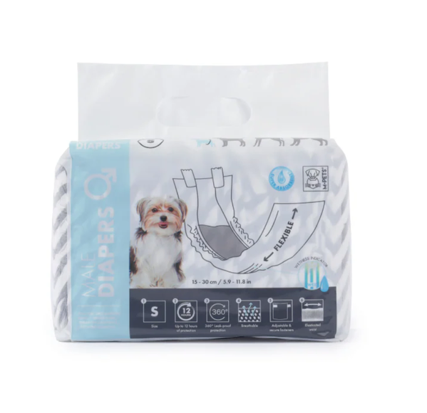M-Pets Male Dog Diapers - Pack of 12