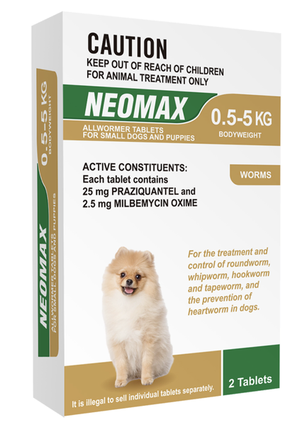 Neomax Allwormer Tablets for Small Dogs & Puppies 0 - 5kg