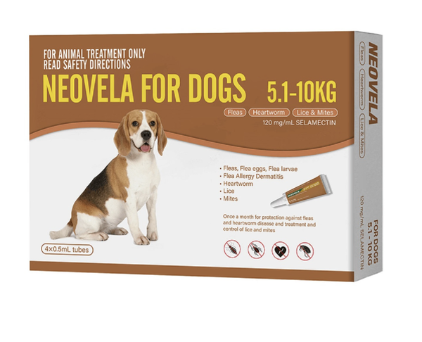 Neovela Flea And Worming for Medium Dogs 5.1kg to 10kg - Brown