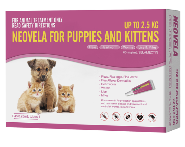 Neovela Flea & Worming for Puppies & Kittens Up to 2.5kg - Pink