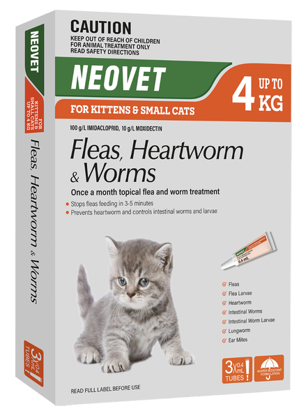 Neovet Flea & Worming for Kittens & Small cats Upto 4kg