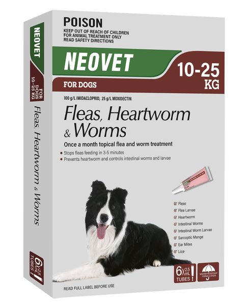 Neovet Flea and Worming for Large Dogs 10–25kg – Red