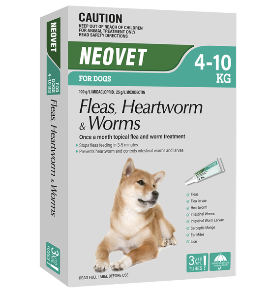 Neovet Flea and Worming for Medium Dogs 4–10kg – Aqua