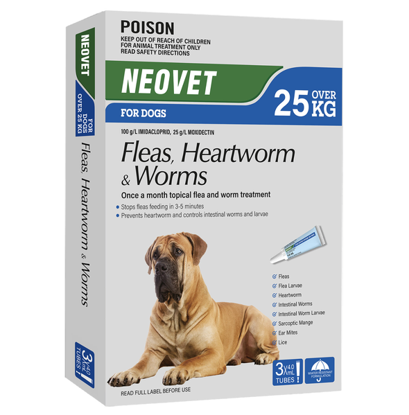 Neovet Flea and Worming For XLarge Dogs Over 25Kg - Blue