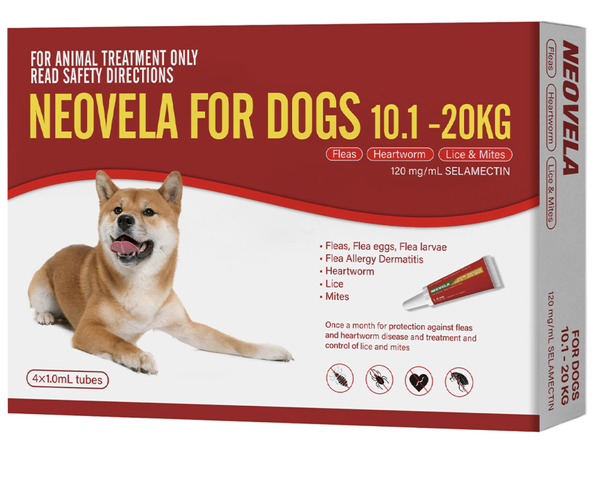 Neovela Flea & Worming for Large Dogs 10 - 20kg - Red